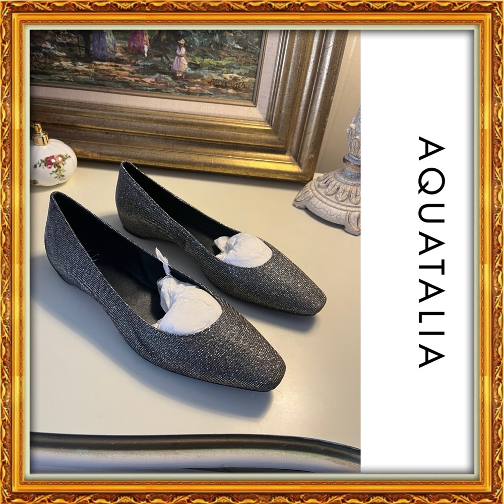 NWOB | Aquatalia Marcella Glitter Canvas Flats Ballet Shoes!!